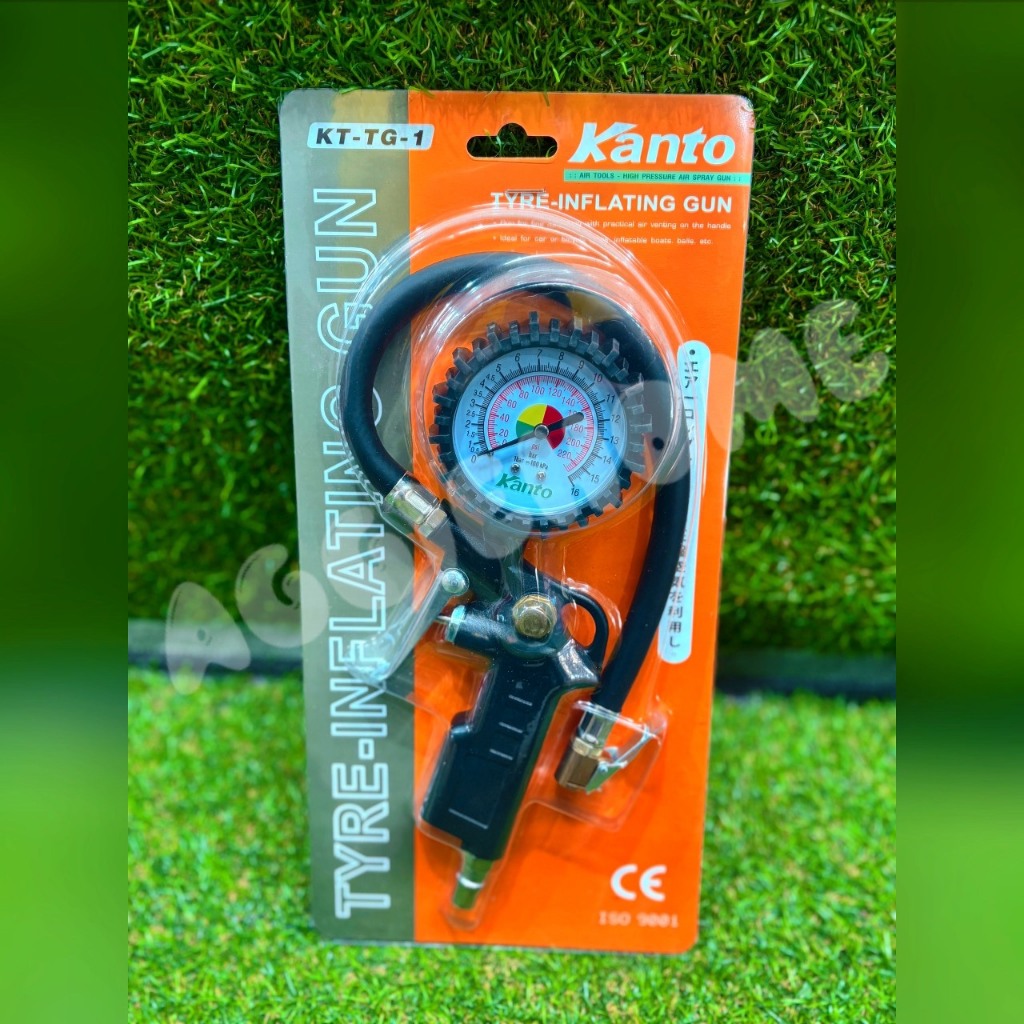 KANTO หัวเติมลม รุ่น KT-TG-1 (พร้อมเกจ์วัดลม ชนิดสายอ่อน) เติมลม เช็คลม ปล่อยลม TYRE-INFLATING GUN