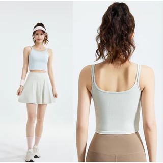 ArayaLady เสื้อบราโยคะ สายเดี่ยวฟิตเนส มีฟองน้ำ เสื้อสายเดี่ยวออกกำลังกาย แฟชั่นกีฬา AB-JYTB022