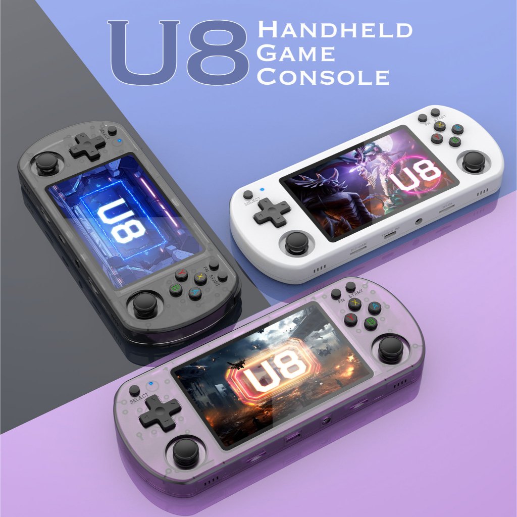เครื่องเล่นเกมพกพา U8 จอIPS 4นิ้ว ความจำ 128GB 20,000เกม รองรับเกม PSP Ps1 N64 เกมบอย เกมกด เกมยุค90