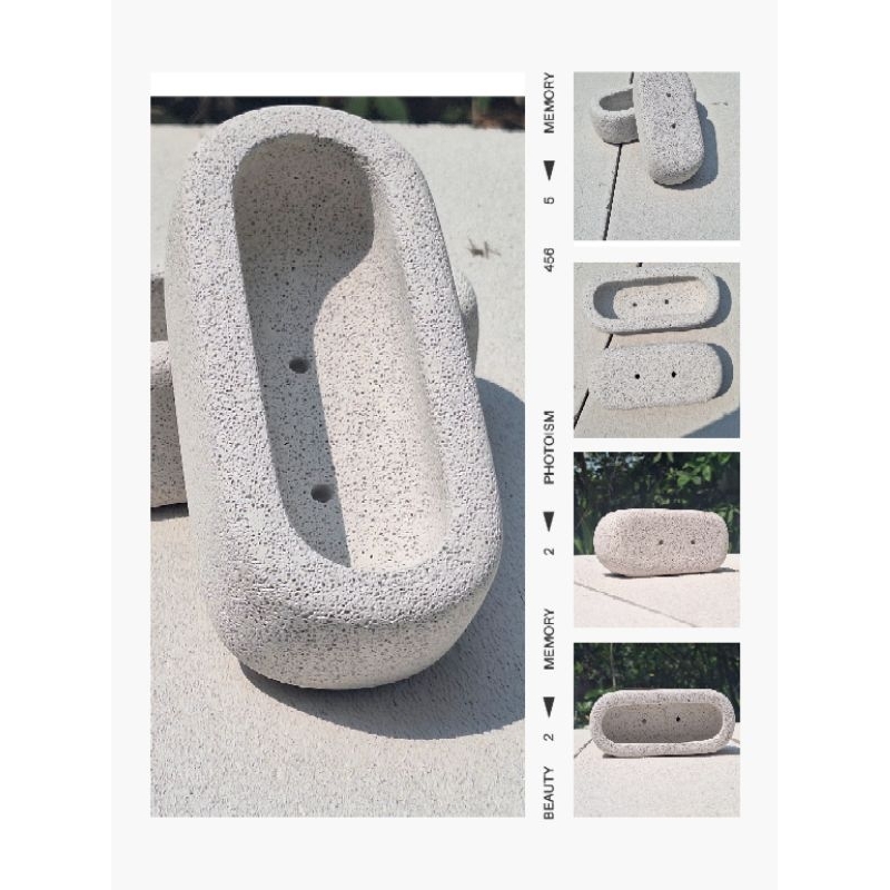 Katombimai กระถางรักษ์โลก กระถางอิฐมวลเบา ทรง B06