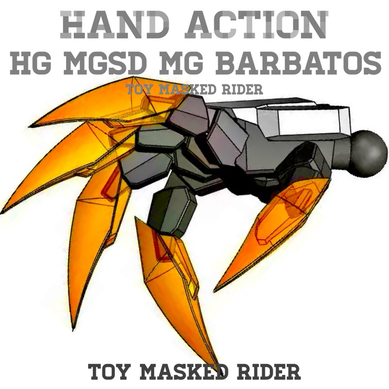 🟨มือกรงเล็บ 3d print แบบ ACTION HG MGSD MG BARBATOS LUPUS LEX ในชุดมีมือ 5 คู่ พร้อมหลังมือ พลาสติกแยกสีมาให้