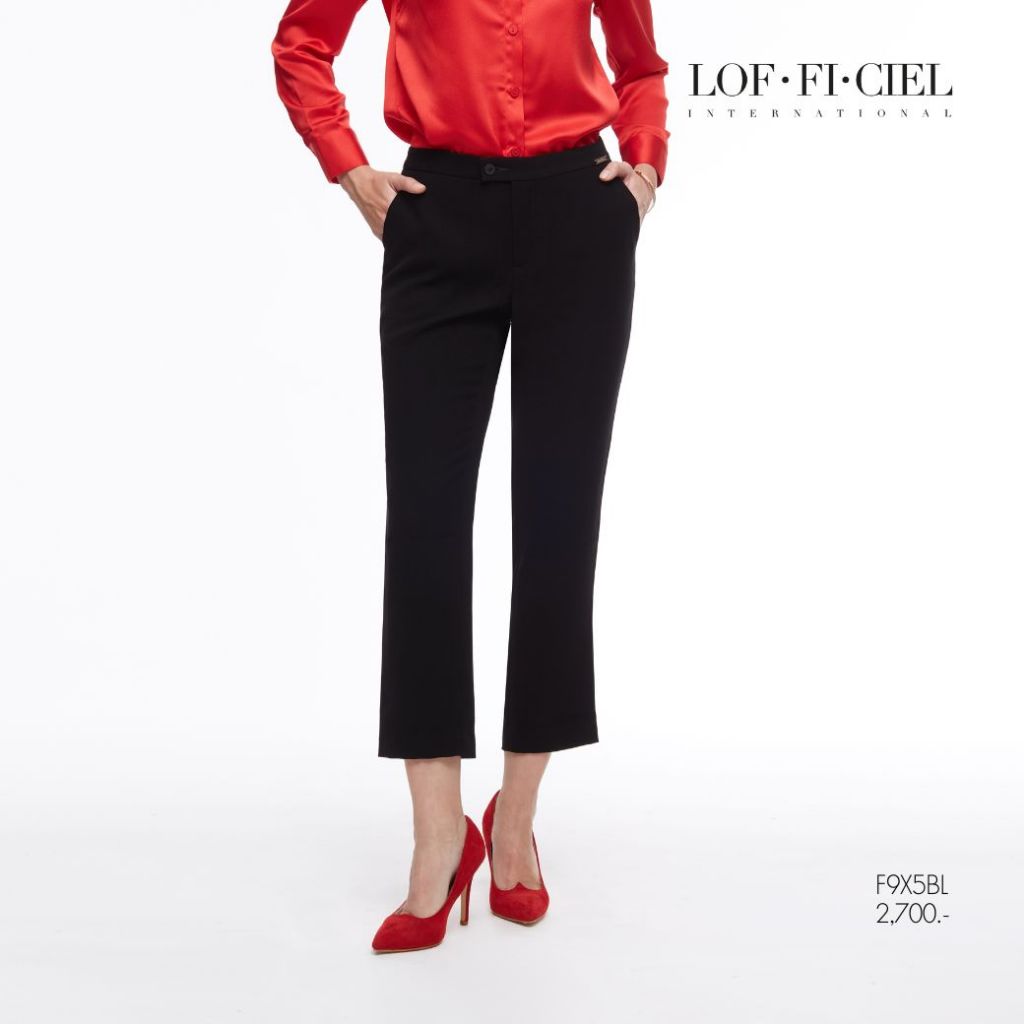 LOF-FI-CIEL กางเกงผู้หญิง ขายาว ทรงสลิม จูบิลี่ รันเวย์  สีดำ F9X5BL