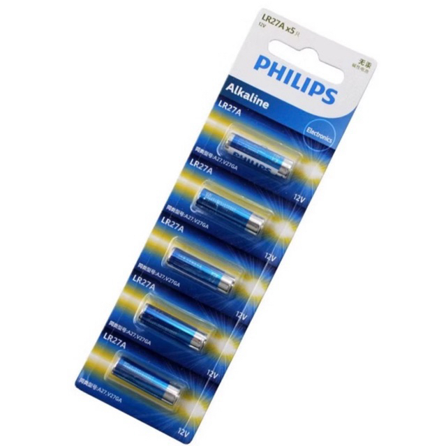 ถ่านรีโมทPhilips ขนาดL27A/27Aของแท้(แผง5ก้อน)ออกใบกำกับภาษีได้