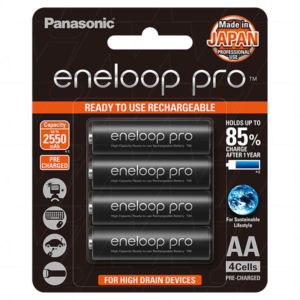 ถ่านชาร์ท Panasonic eneloop pro BK-3HCCE/4BT