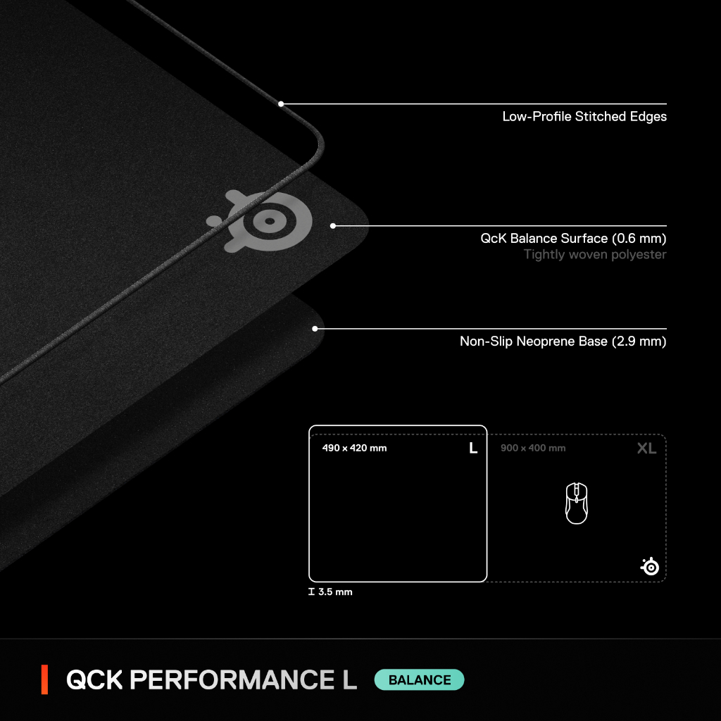 New Arrival!! SteelSeries Qck Performance Balance Large / XL แผ่นรองเมาส์ สายบาลานซ์