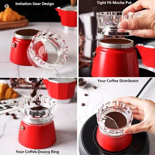 หม้อชงกาแฟแบบมอกา อุปกรณ์โรยผงโมก้าพอท Moka Pot Dosing Ring อุปกรณ์กาแฟ กลี่ยผงกาแฟ 3 ถ้วย/ 6 ถ้วย อุปกรณ์เสริม