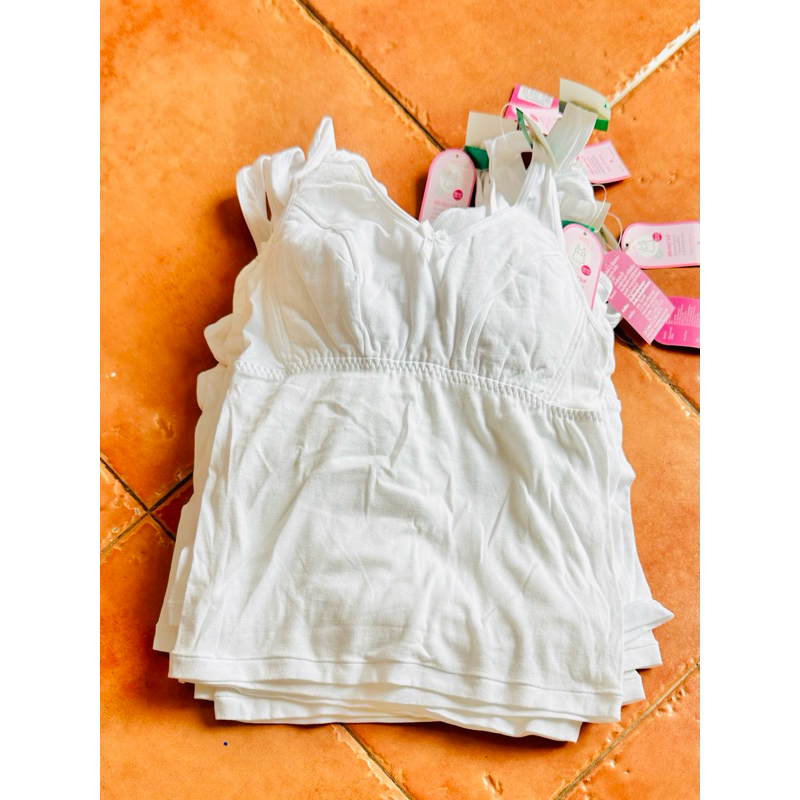 Wacoal Bloom Step 2 ชุดชั้นในสำหรับเด็ก เสื้อบังทรงกึ่งยกทรง แบบเรียบ รุ่น WH6M64 สีขาว (WH)