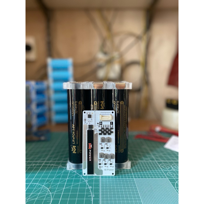 ชุดประกอบ🔋แบตเตอรี่ลิเธียม 32140 Mpowerดำ พร้อมสปอต 6S15A+bms6s30a+active