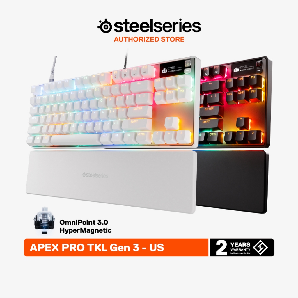 SteelSeries Apex Pro TKL Gen 3 Gaming Keyboard คีย์บอร์ดเกมมิ่ง สวิตช์ OmniPoint 3.0 HyperMagnetic