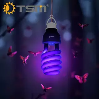 หลอดไฟดักแมลง คีบแบต DC12V ไฟแบล็คไลท์ หลอดไฟล่อแมลง ไฟ แสงสีม่วง Black Light หลอดไฟ รุ่น TSM-PP65C