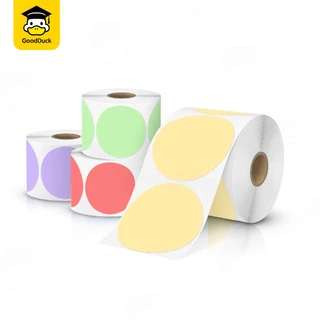 สติ๊กเกอร์วงกลม สติ๊กเกอร์ความร้อน 30x30 50x50mm สติกเกอร์พาสเทล บาร์โค้ด โลโก้ ติดกล่อง ไดคัทวงกลม