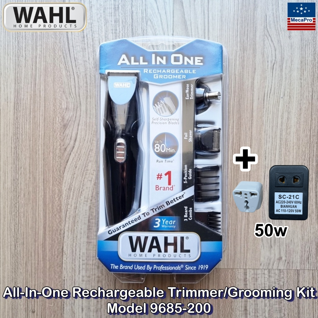 Wahl® All-In-One Rechargeable Trimmer/Grooming Kit Model 9685-200 เครื่องโกนหนวด กันจอน ออลอินวัน แบ