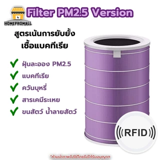 ไส้กรองอากาศ สีม่วง [มี RFID] Air Purifier Filter สำหรับรุ่นXiaomi 2/2S/2C/2H/3C/3S/3H/Pro