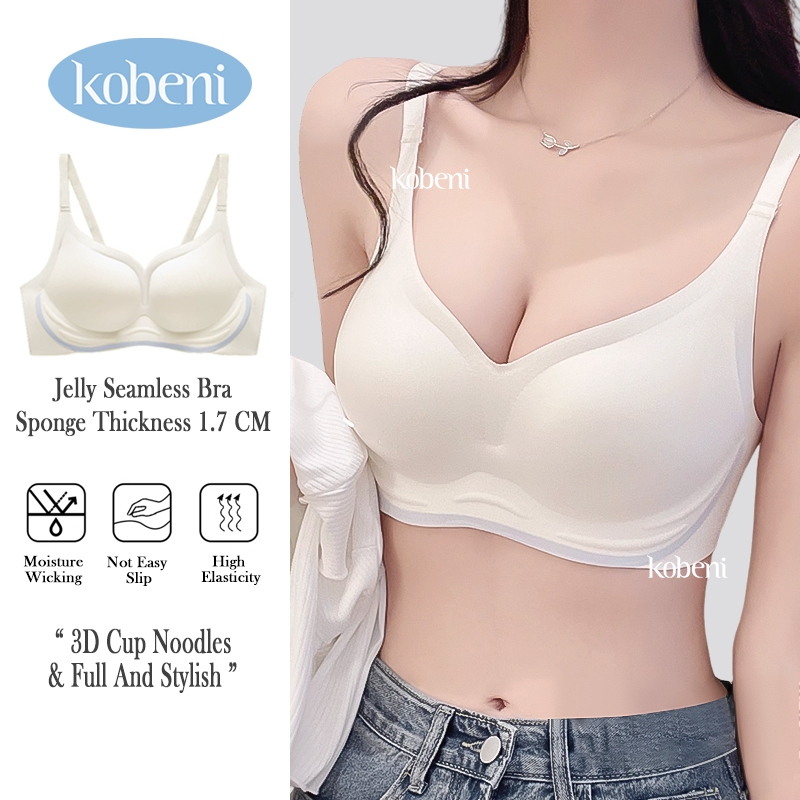 ⭐KOBENI⭐BRA เจลลี่บรา ไร้โครง บราไร้ขอบ ฟองน้ำดันทรงกระชับอกชิดสวย เนื้อผ้านิ่ม เก็บทรงดี