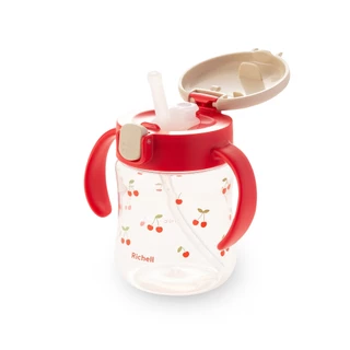 Richell(ริเชลล์) MUGOOD STRAW CUP Step 2 แก้วหัดดื่มกันสำลัก คว่ำไม่หก ตกไม่แตก ขนาด 200ml เหมาะสำหรับ 7เดือน+