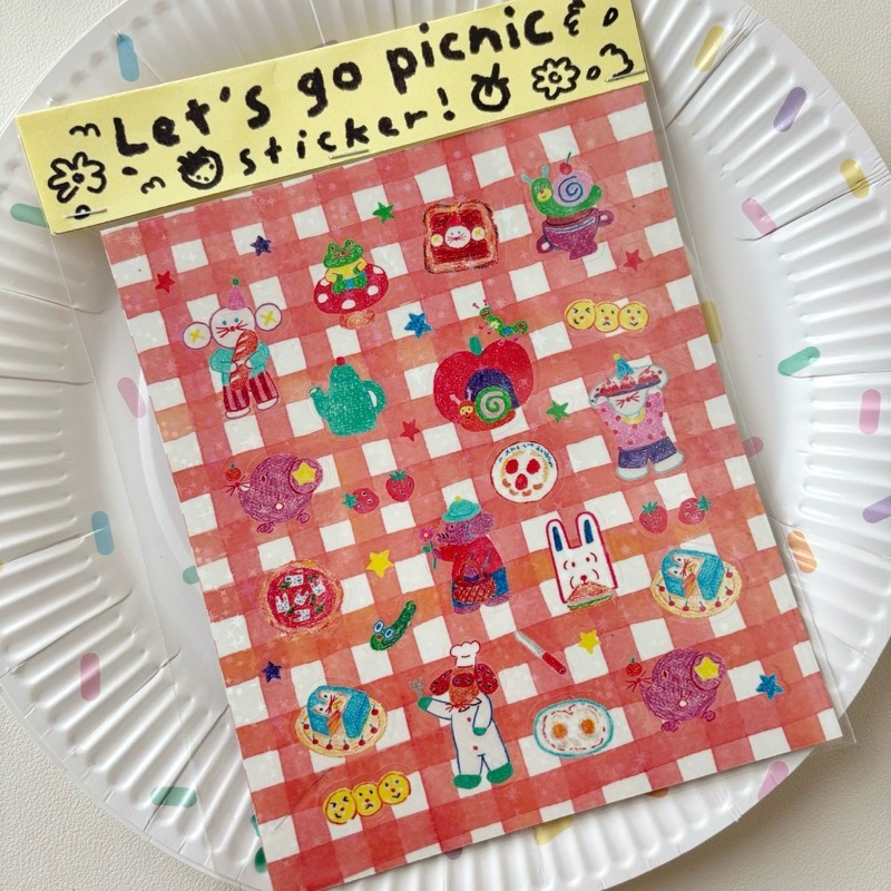 Sunny gang picnic sticker สติ๊กเกอร์ไดคัทกันน้ำ