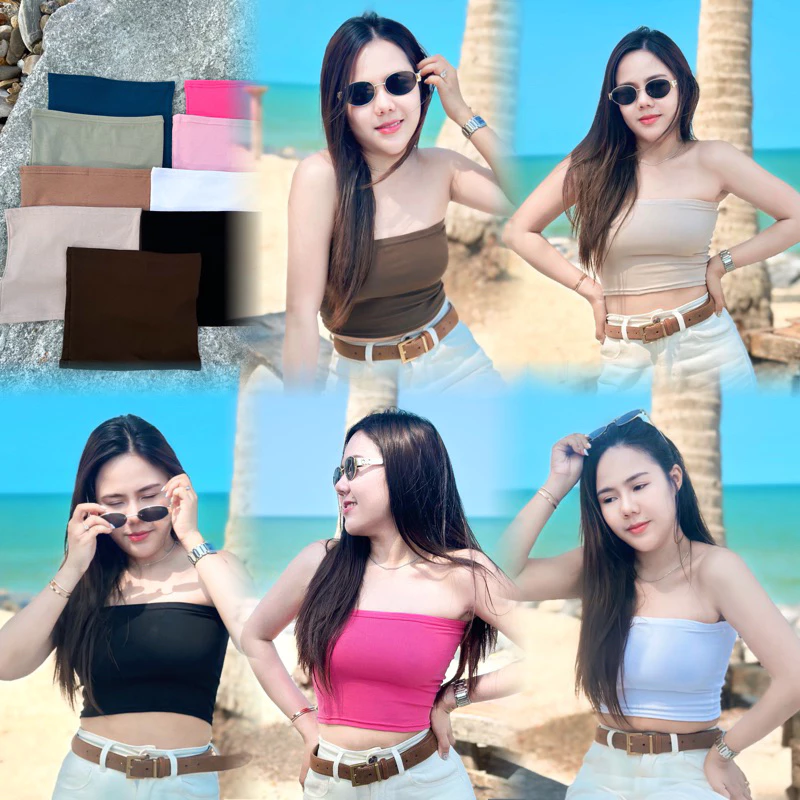 SIS Tube เสื้อเกาะอก ผ้ายูนิสวยมากกกกกก🌊🍒พร้อมส่ง