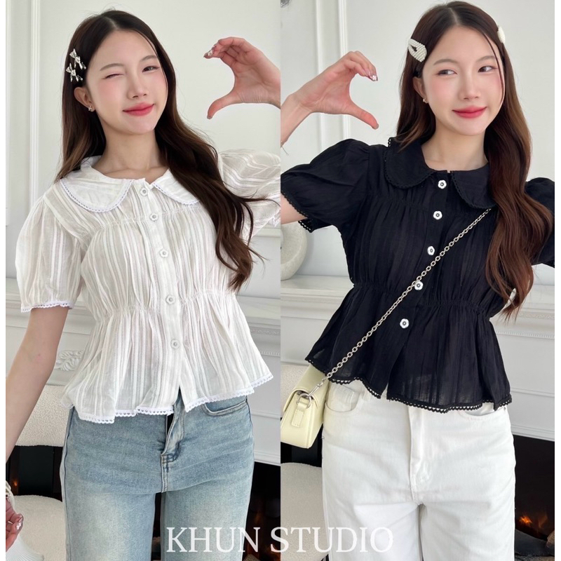 [ New in พร้อมส่ง ]🌷🧸 เสื้อแต่งคอบัวสุดน่ารัก khun studio✨