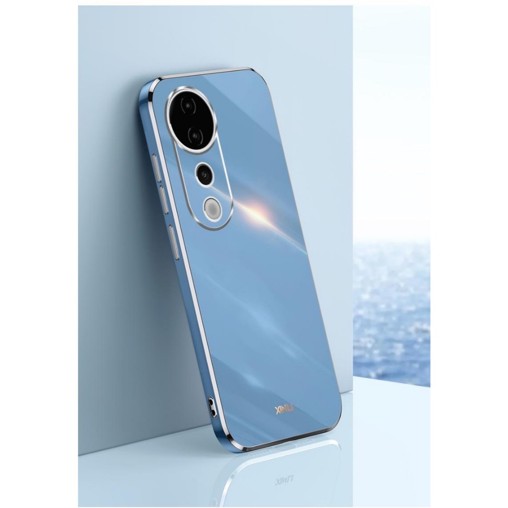 เคสโทรศัพท์ สำหรับรุ่น Vivo V60 V60Lite V50 เคสนิ่ม ขอบทอง ขอบเงา สีสวย พาสเทล ชุบทองสไตล์ น่ารัก - รูปที่ 5