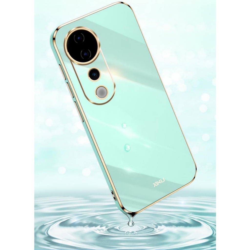 เคสโทรศัพท์ สำหรับรุ่น Vivo V60 V60Lite V50 เคสนิ่ม ขอบทอง ขอบเงา สีสวย พาสเทล ชุบทองสไตล์ น่ารัก - รูปที่ 6