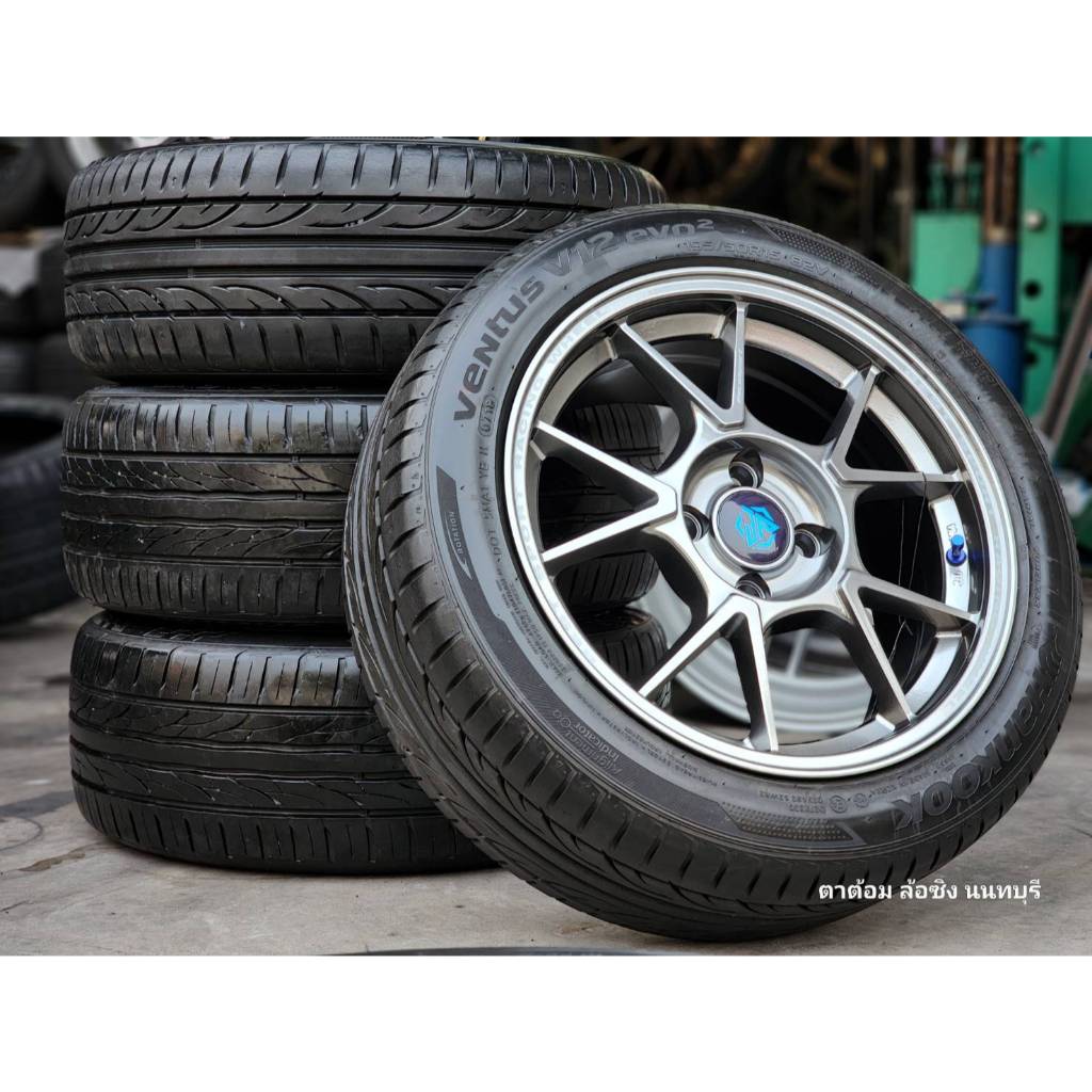 📌TC005 15" 7-7 สีไฮเปอร์แบล็ค  แม็กใหม่ ฟรียาง% 195-50-15  ชุด 7900 พอ ฟรีติดตั้ง นนทบุรีคับ  #รับบั