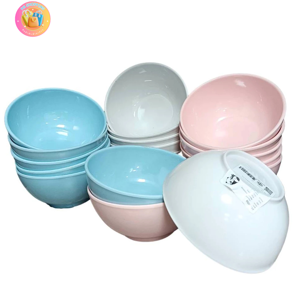 ถ้วยเมลามีนทรงโคม 5 นิ้ว ถ้วยซุป  ไม่มีลวดลาย สวยสะอาดตา สีพื้นเรียบ ทรงกระทัดรัด เนื้อหนา(ชุด 6 ใบ)