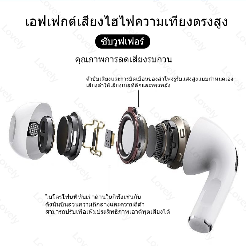 Pro 4 TWS หูฟังบลูทูธพร้อมไมโครโฟนไฮไฟสเตอริโอชุดหูฟังไร้สาย