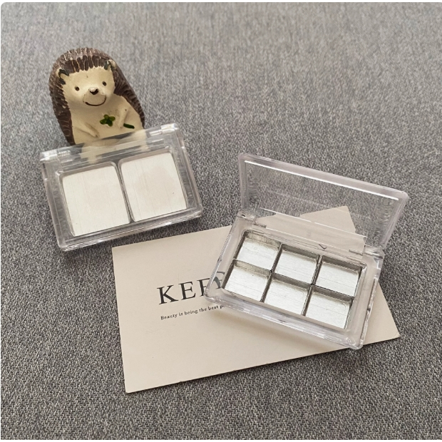 ตลับเหลี่ยมลิปจิ่ว บรัชออน อายแชโดว์ ตลับสีดำและสีใส +ถาดใน 2, 4 และ 6 อัน (แพ็ค 2 ชิ้น พร้อมส่งจากไทย)