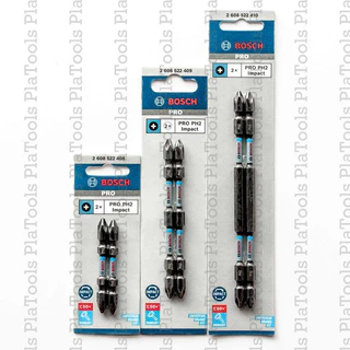 ดอกไขควงสีดำ Bosch Impact PH2 ยาว 65mm./110mm./150mm. แกน1/4" ปลายแม่เหล็ก (แพ็ค2ดอก)