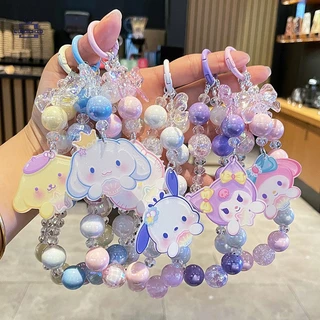 สายคล้องโทรศัพท์มือถือ ห่วงโซ่โทรศัพท์อินเทรนด์น่ารักคริสตัลตุ๊กตาโทรศัพท์โซ่แฮนด์เมดลูกปัดจี้