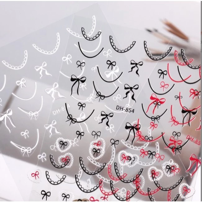 K2.สติ๊กเกอร์โบว์ งานสวย ๆ แบรนด์ Nail Decal พร้อมส่งทุกวันจากไทย