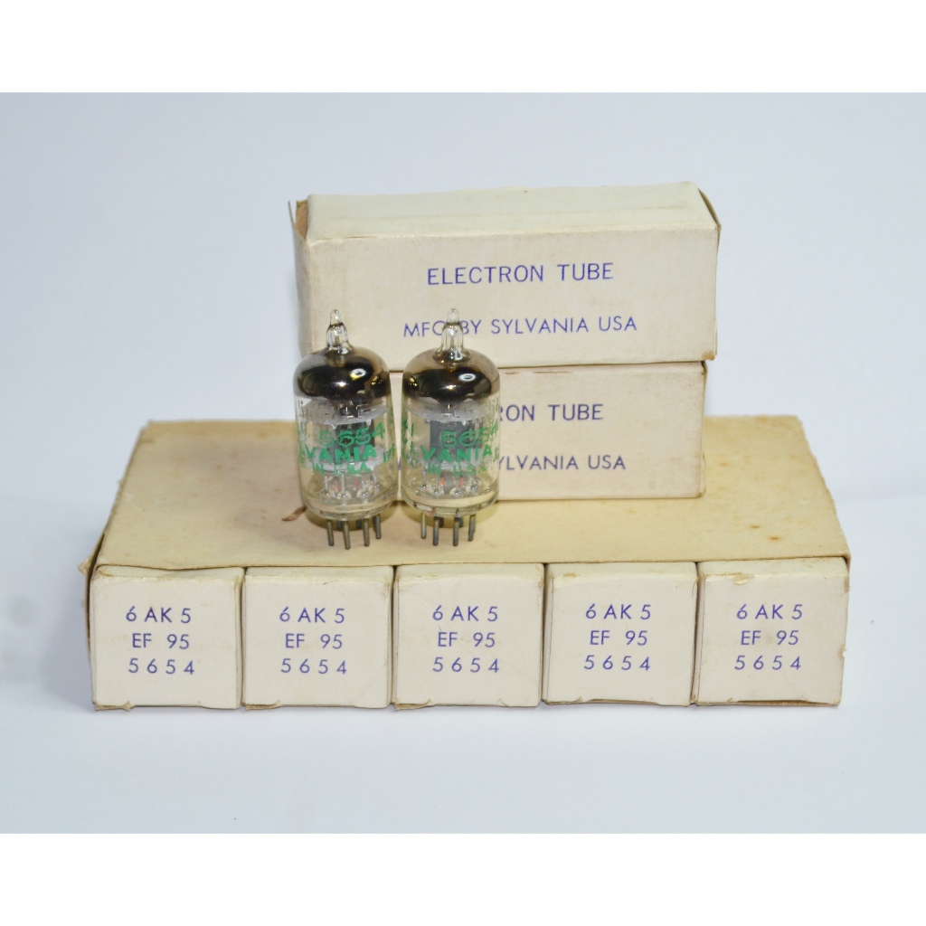 หลอด 5654,5725 และ 6AK6 USA. เกรดทหาร(ราคา/คู่)อัพเกรดปรีหลอดแทน 6J2,6J1 จีน(6K4 EF95 6AK5 5654)รุ่น