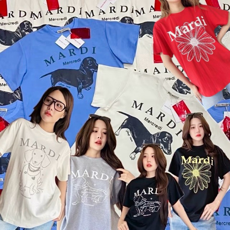 Mardi เสื้อยืดแบรนด์สุดฮิต 🌸✨งานชนช็อปแบรนด์ดังเกาหลีเลยค่าา ผ้ายืดหยุ่น ทรงสวย ใส่สบาย