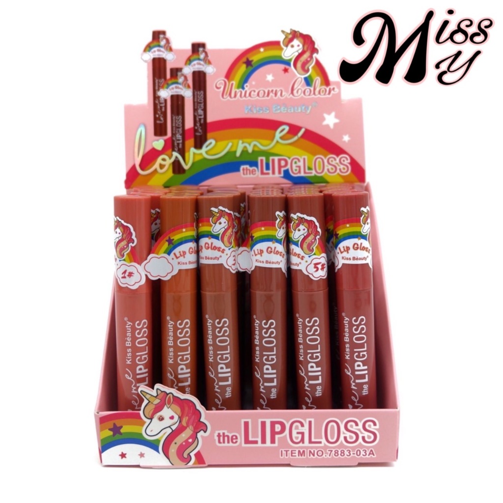 {24แท่ง} Kiss Beauty Unicorn Colors LipGloss ลิควิดลิปกลอส เนื้อแมทต์ เนียนนุ่ม สีสันสดใส no.7883