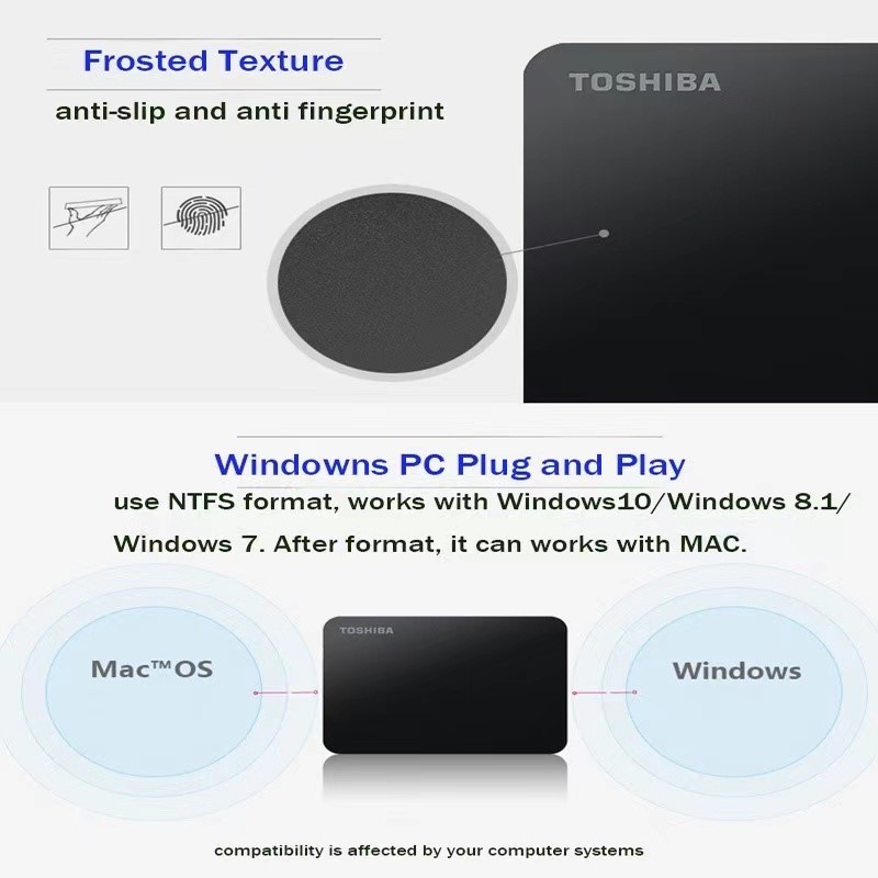 Toshiba External Hard Disk HDD 1TB / 2TB ความเร็วสูง USB 3.0 ฮาร์ดไดรฟ์ภายนอก เหมาะสำหรับโน๊ตบุ๊คและเดสก์ท็อป