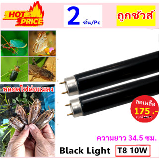 💥(แพ็ค 2 ดวง) หลอดแบล็คไลท์ T8 10W แพ็ค 2 | Black Light UV ด…