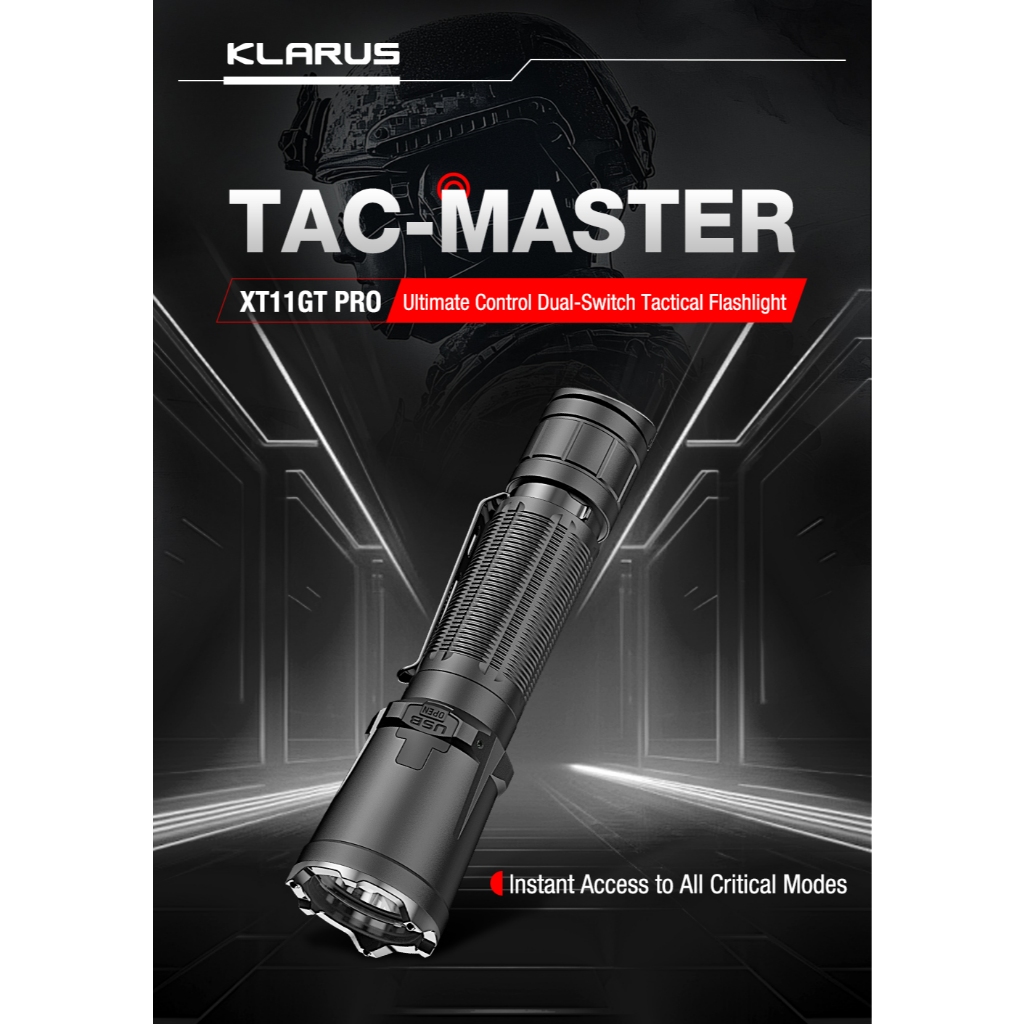 Klarus XT11GT Pro V3 รุ่นใหม่ล่าสุด Tac Master หลอด Luminus SST-70 LED, ให้ความสว่างมากถึง 3300 lume