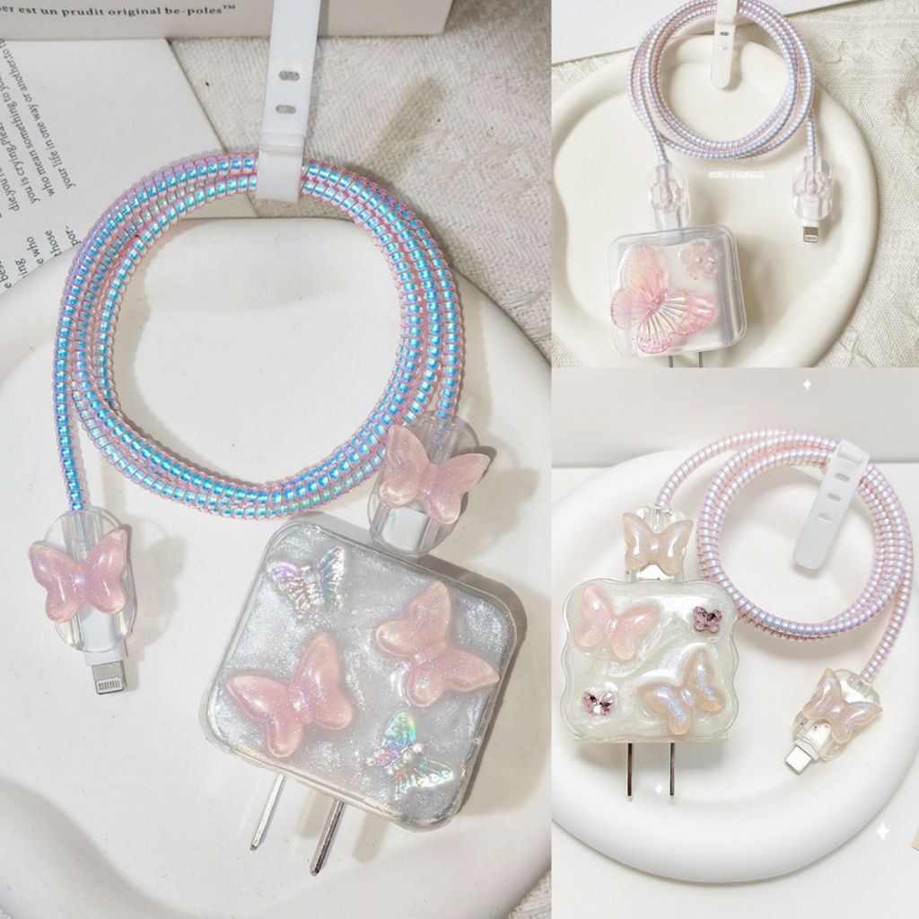 ตัวถนอมสาย ตัวป้องกันสายเคเบิล ชุดเคสชาร์จโทรศัพท์มือถือ เคสป้องกันสายชาร์จแบบสร้างสรรค์เหมาะสำหรับ 20W IP