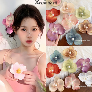 COD-ในไทย💖กิ๊บติดผมดอกไม้ ประดับไข่มุก คลิปด้านข้าง หวานสไตล…