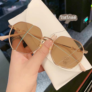 [จัดส่งจากกรุงเทพฯ]แว่นตาสายตาสั้น แว่นตาป้องกันรังสีสีฟ้า แว่นตาแฟชั่นรูปหลายเหลี่ยมกรอบขนาดใหญ่กระจกแบนย้อนยุUnisex