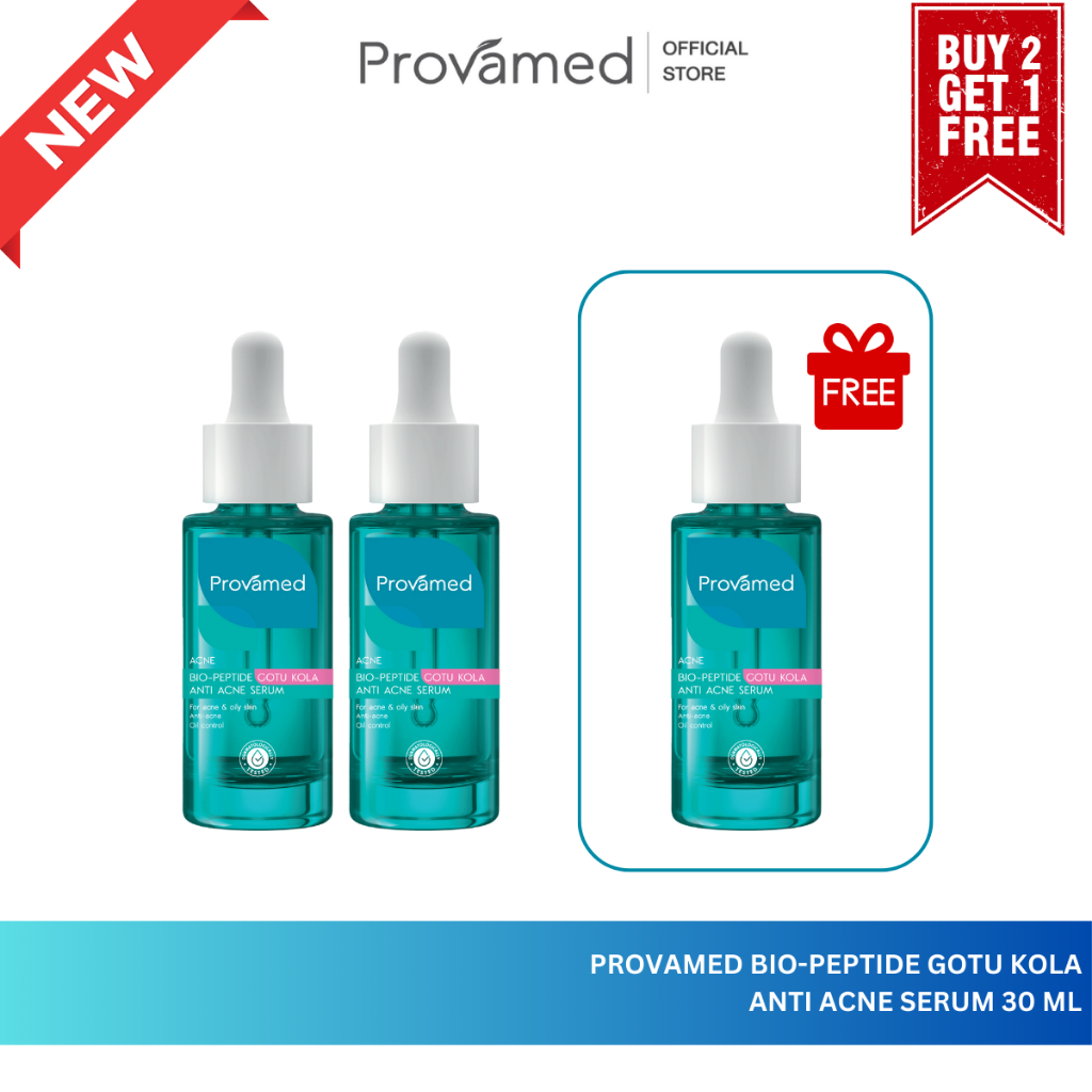 [ซื้อ2แถม1] PROVAMED BIO-PEPTIDE GOTU KOLA ANTI ACNE SERUM 30 ML ราคาถูก Shopee Lazada