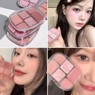 SWEET MINT อายแชโดว์พาเลตต์ 6 สี มีเนื้อกลิตเตอร์ เนื้อแมตต์ เนื้อครีม ในตลับเดียว ใช้ทาแก้ม ตา ปาก สีสวยชัด ติดทนนาน