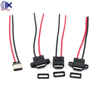 ซ็อกเก็ตชาร์จตัวเมีย TYPE-C 2P กันน้ำ พร้อมสายเคเบิลเชื่อมต่อ หางปลาเสียบ หางปลาทองเหลือง ทองเหลือง หางปลากลม หางปลา ทอง
