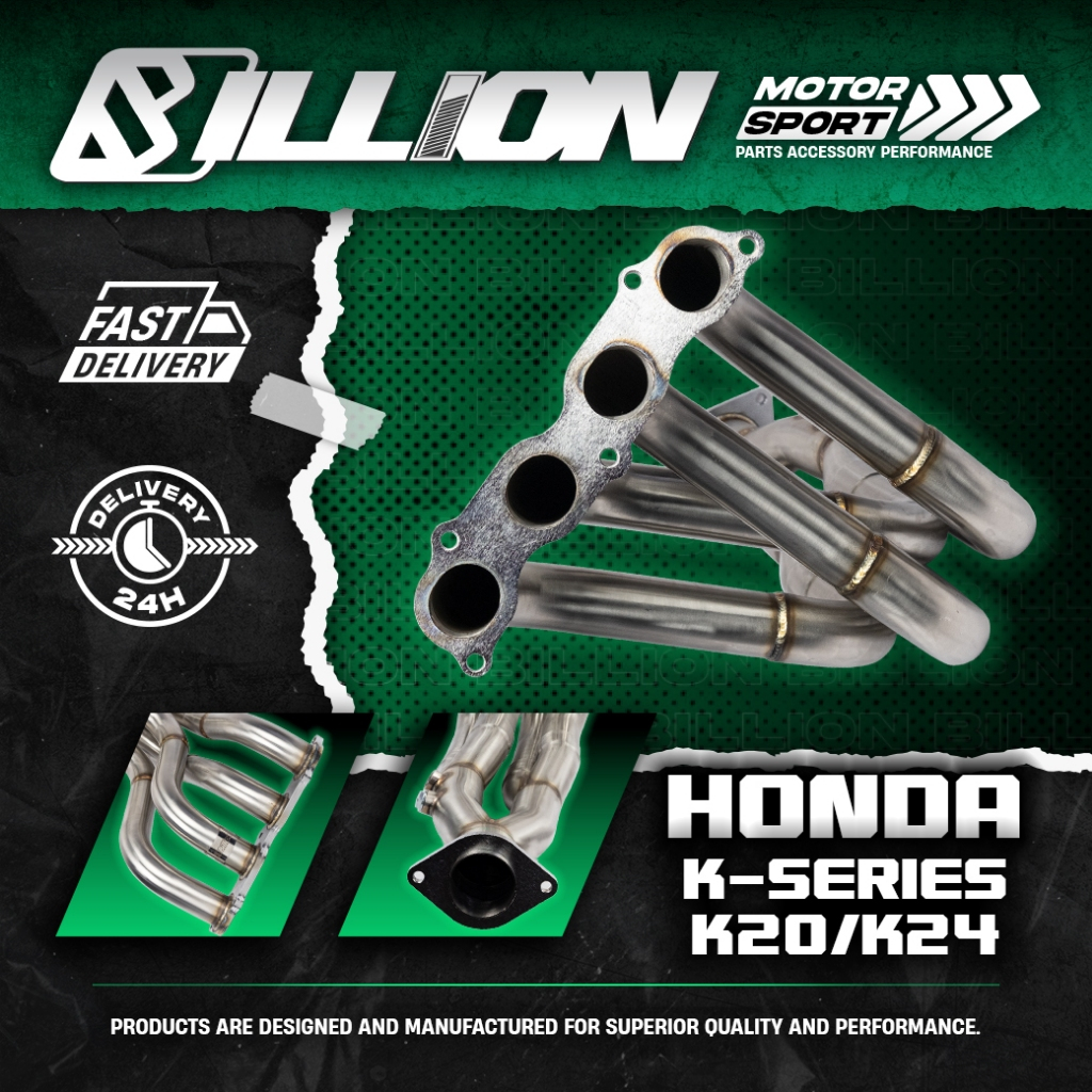Exhaust Header เฮดเดอร์ Billion 4-2-1 Honda K-Series K20-24 Swap EG EK DC2