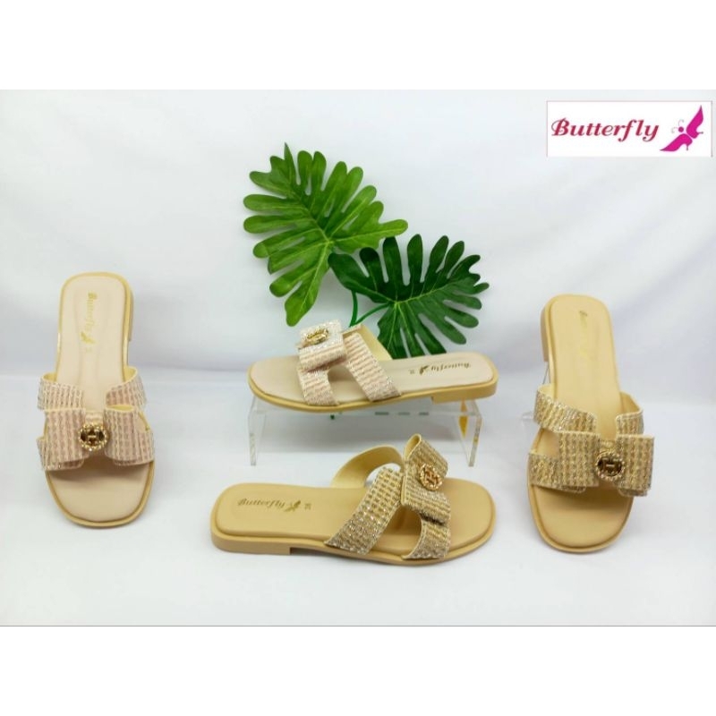 รองเท้าแฟชั่น butterfly รุ่น 1565--002 แตะส้นเตี้ย