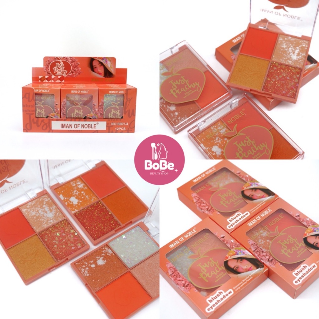 {12พาเลท} IMAN OF NOBLE Just Peachy Eyeshadow อายแชโดว์เนื้อละเอียด ประกายชิมเมอร์ โทนสีพีช no.6661