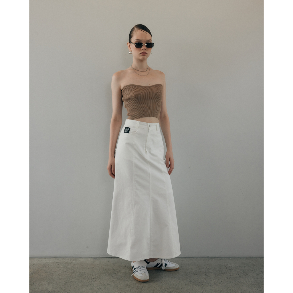 CASA FLARED MAXI SKIRT กระโปรงยาว ผ้ายีนส์ยืด เนื้อนุ่มใส่สบายมาก