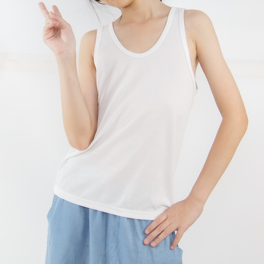 เสื้อกล้ามเด็กชาย/หญิง เสื้อซับในเต็มตัวยาว สีขาวล้วน คอตตอน 100% นุ่ม ใส่สบาย คุ้มสุด