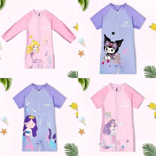 【จัดส่งจากประเทศไทย】ชุดว่ายน้ำเด็กหญิงแขนยาวรุ่นใหม่ ลายสุนั…
