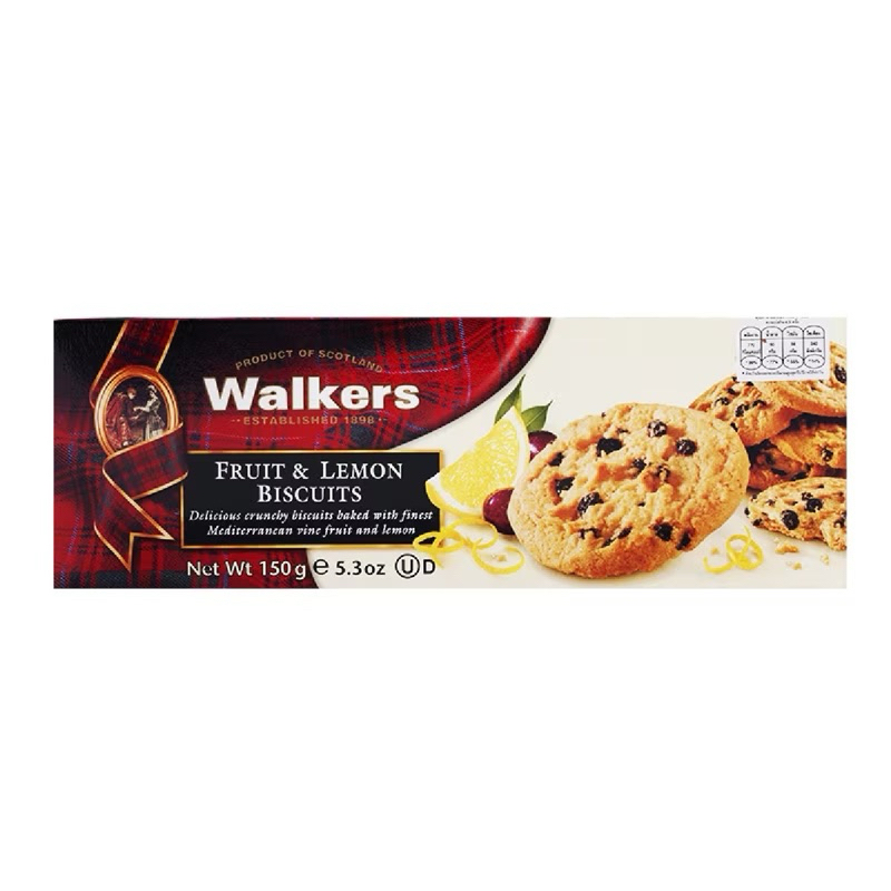 Walkers Fruit & Lemon Biscuit 150g  วอล์กเกอร์ ฟรุต แอนด์ เลมอน บิสกิต 150g